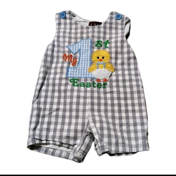 Cactus Other - Lil Cactus Boys My First Easter Gingham Jon Jon Outfit Size 3-6 Months EUC
